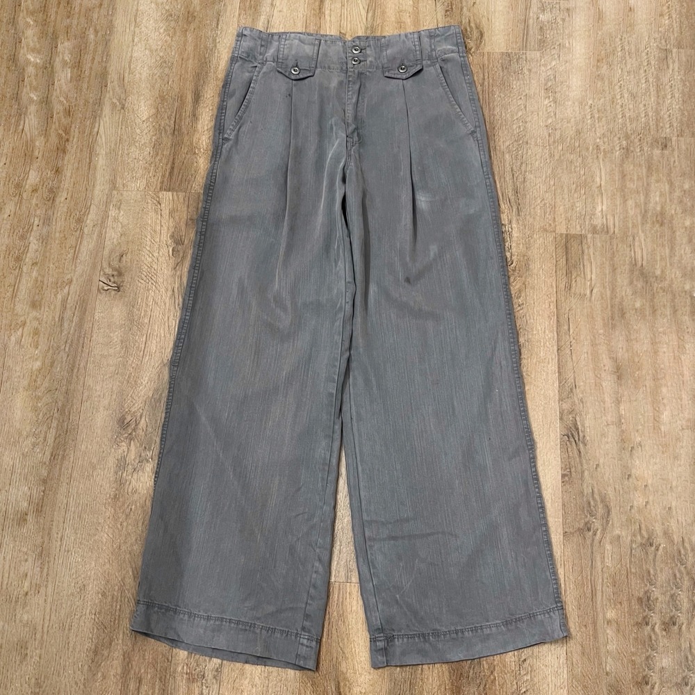 Sundance Celine Tencel Wide Leg Pleated Pants in Dark Grey Size P6‎ - Picture 9 of 13